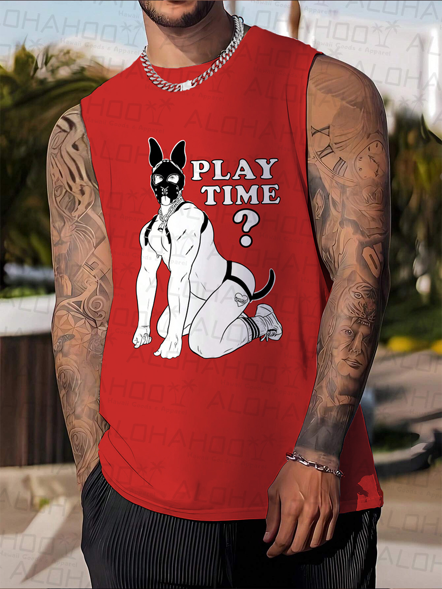 Men's Pride Fun Play Time？Art Print Tank Top Muscle Tee