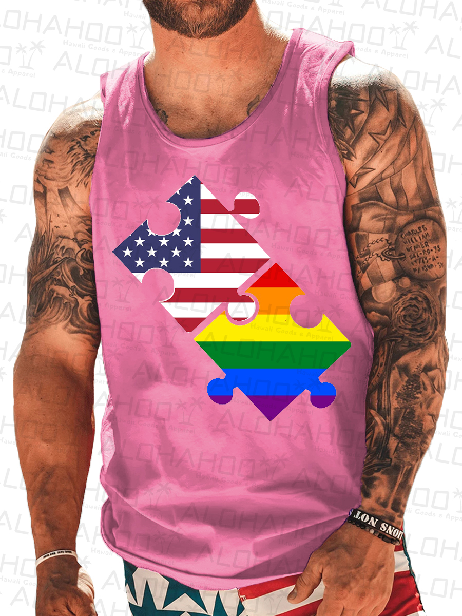 Men's Sleeveless T-shirt 4th of July Shirts Muscle Tank Top Flag Shirt