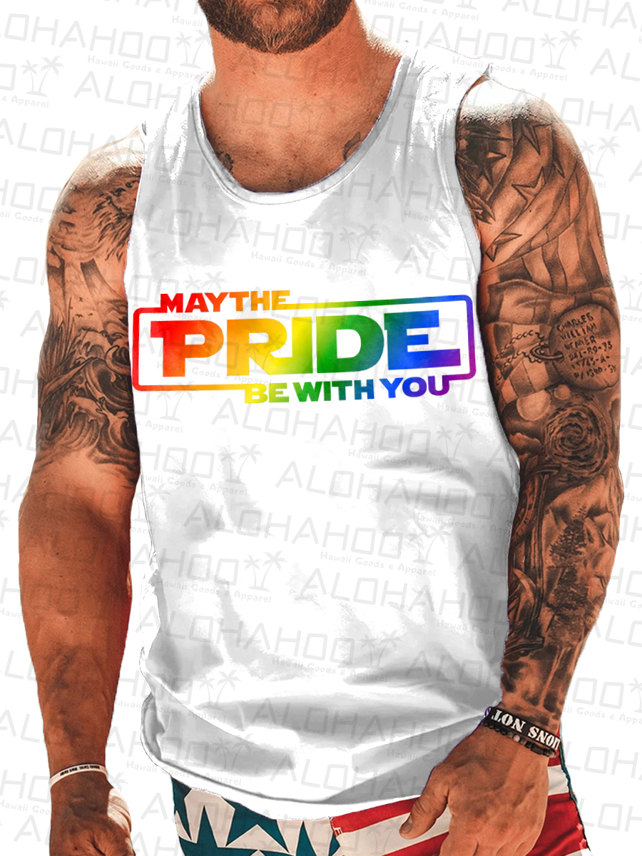 Men's Tank Top May The Pride With You Print Crew Neck Tank T-Shirt Muscle Tee
