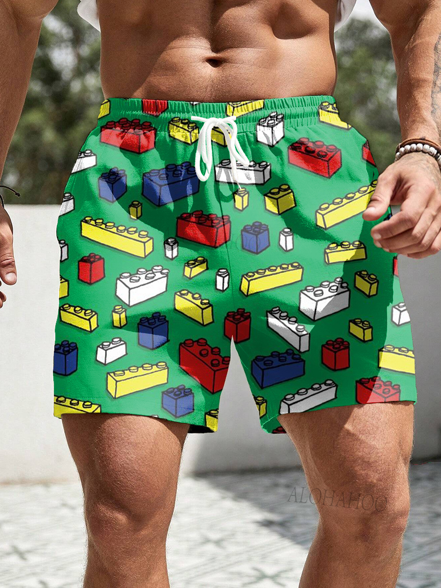 Men's Shorts Holiday Print Beach Shorts