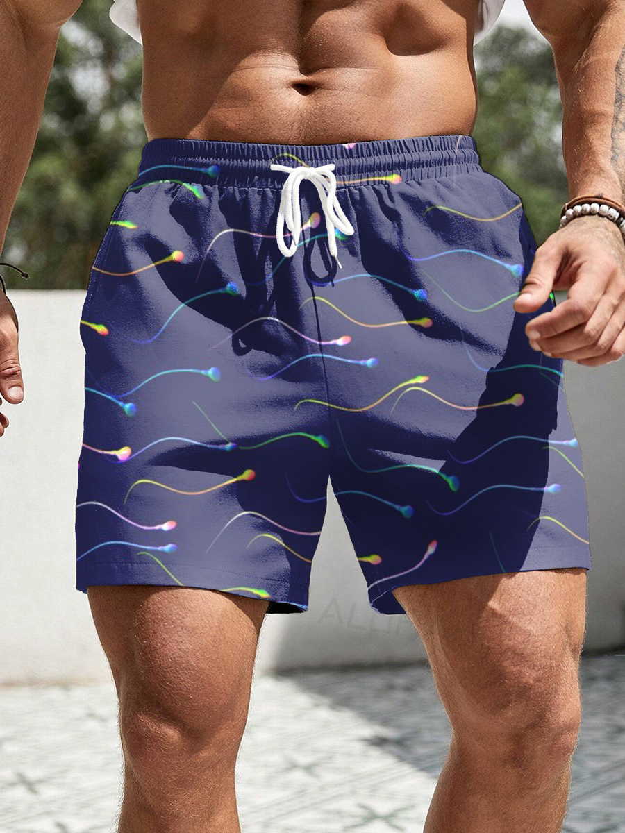 Men's Hawaiian Shorts Fun And Sexy Art Print Vacation Beach Shorts
