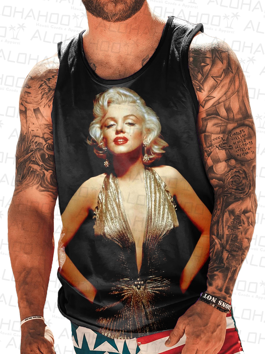 Men's Nostalgic Charming Art Print Tank Top Muscle Tee