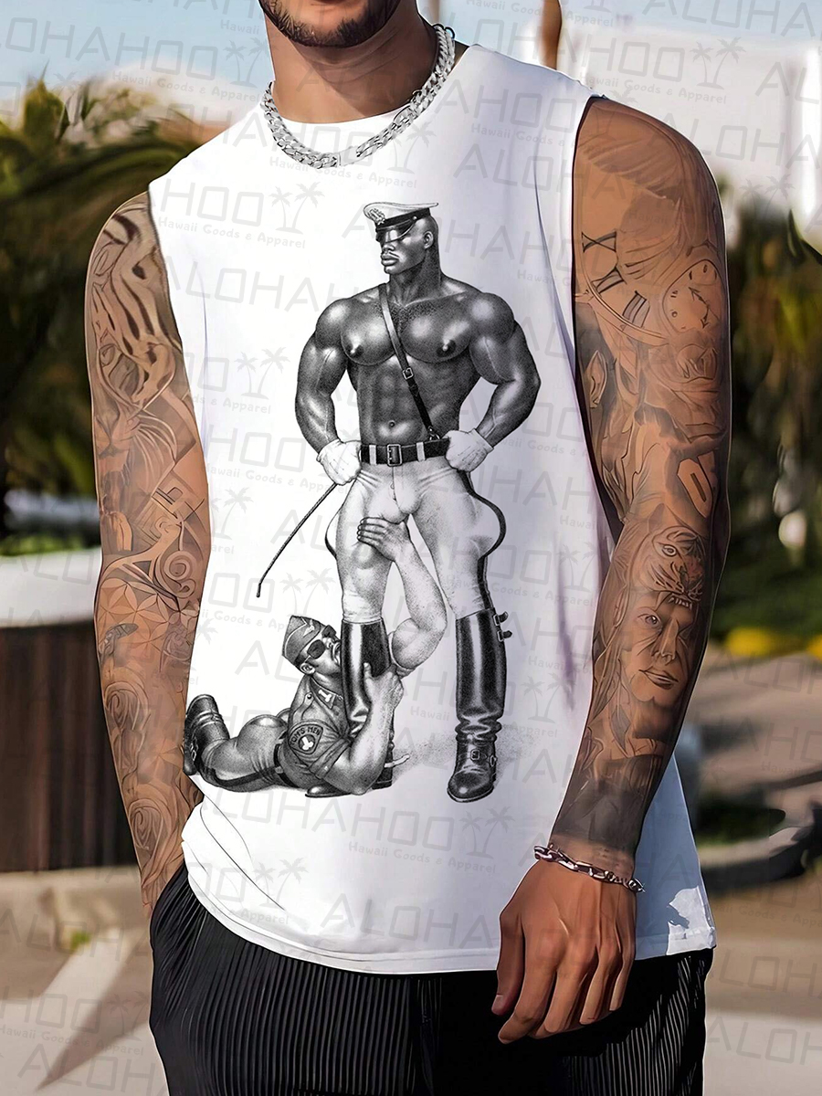 Men's T-Shirt Sexy Pride Art Print Top Sleeveless T-Shirt