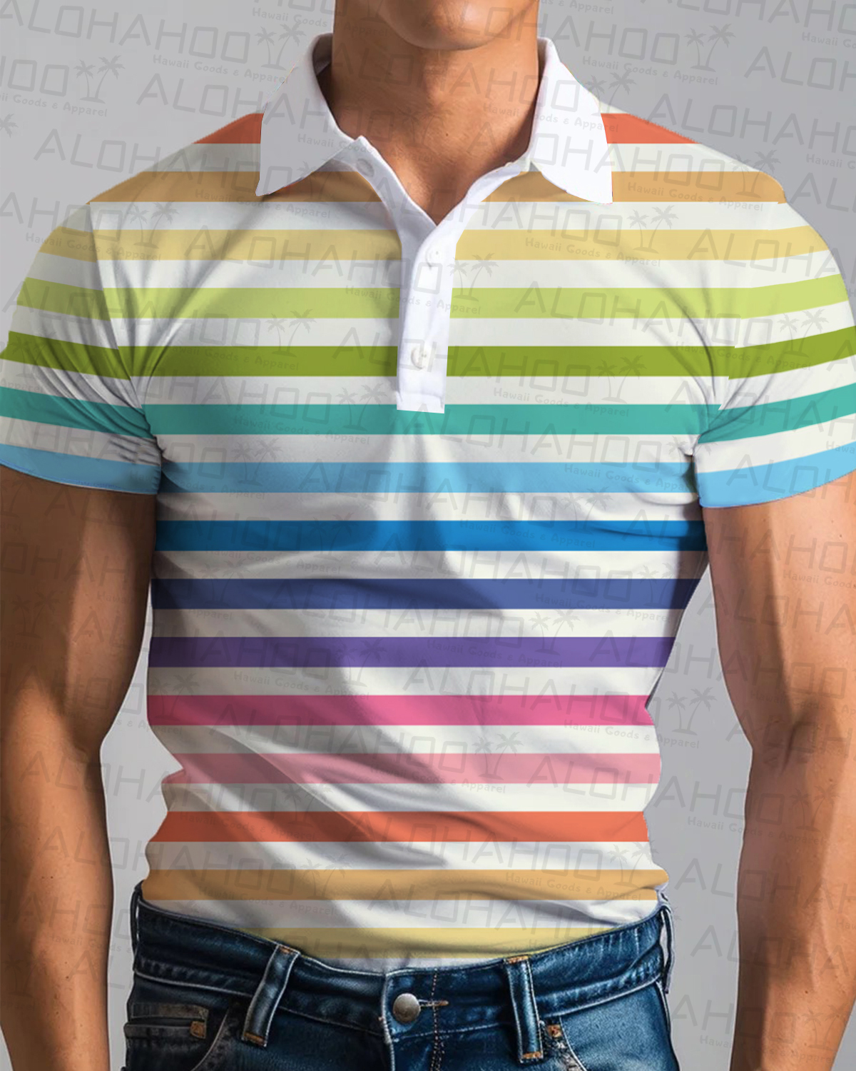 Men's Rainbow Stripes Pride Polo Shirt