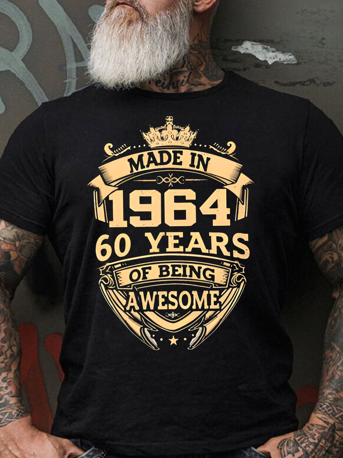 Men's Made In 1964 60 Years Awesome Print T-Shirt