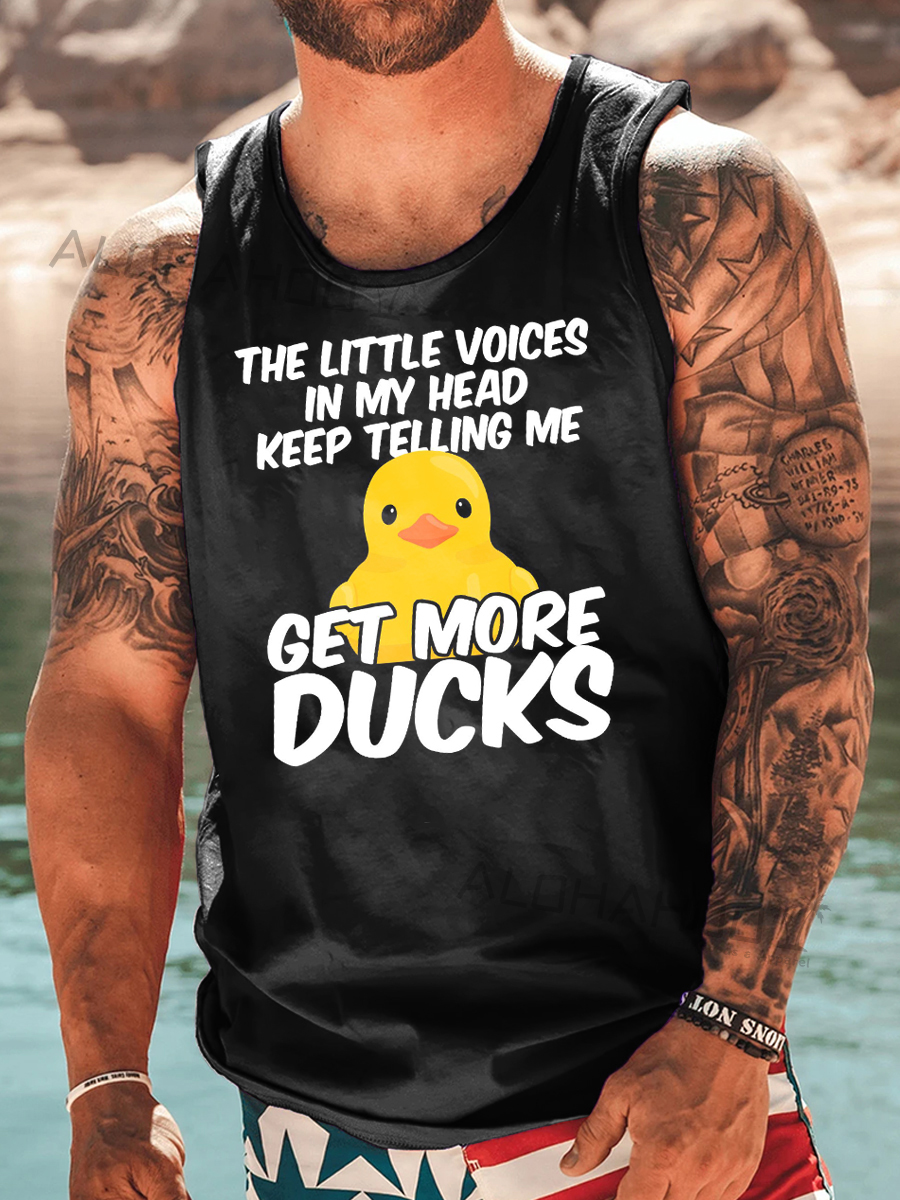 Men's Tank Top Fun Duck Print Cozy Sleeveless T-Shirt