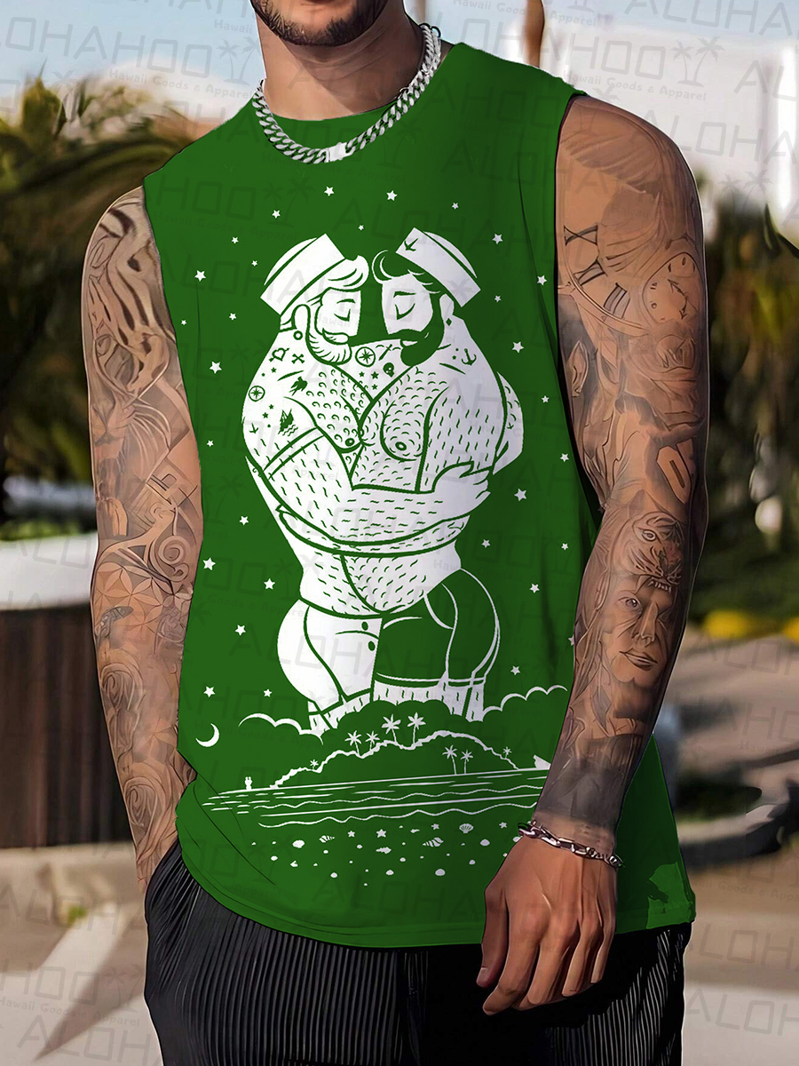 Men's T-Shirt Muscle Man Pride Sailor Love Top Sleeveless T-Shirt