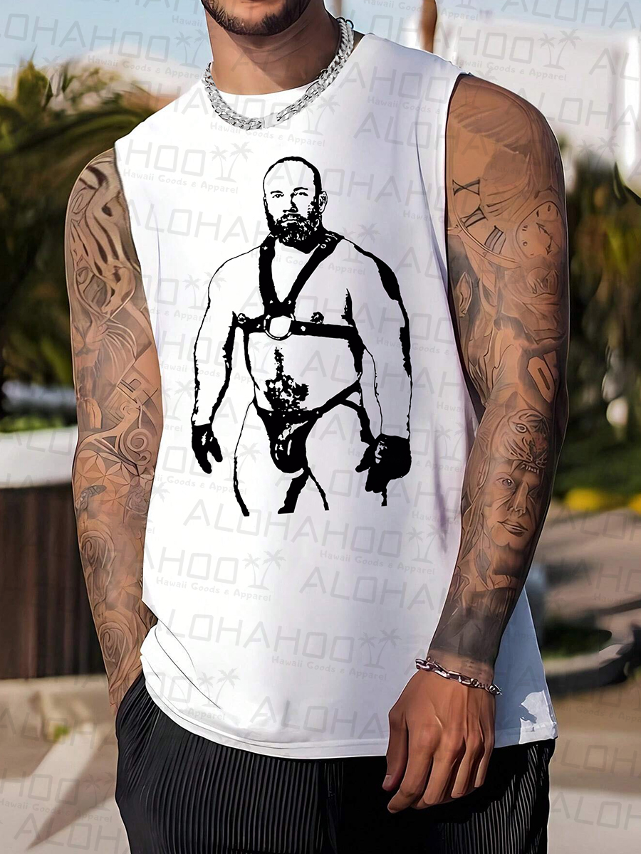 Men's Tank Top Pride Art Print Crew Neck Tank T-Shirt Muscle Tee