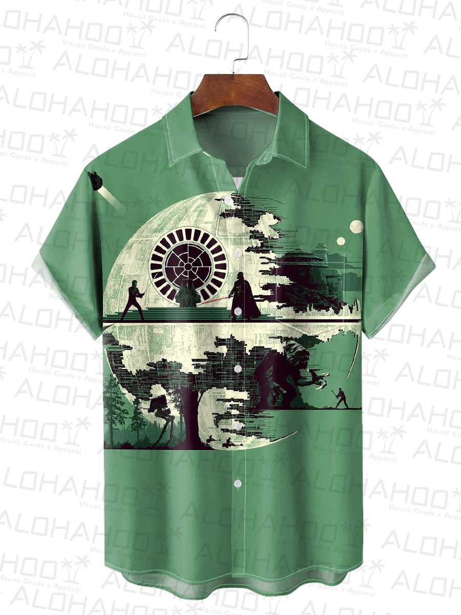 Men's Hawaiian Shirt Nostalgic Art Print Shirt