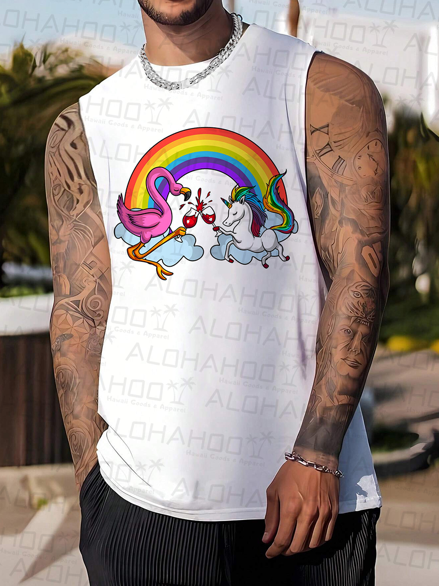 Men's Tank Top Pride Cheers Art Print Crew Neck Tank T-Shirt