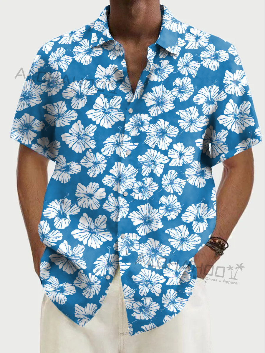 Men's Hawaiian Shirts Hibiscus Print Aloha Shirts