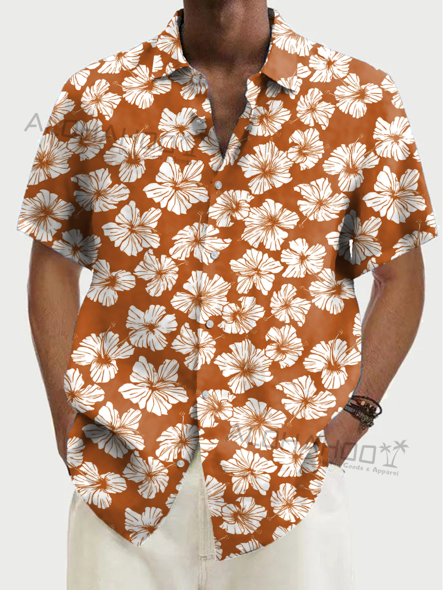 Men's Hawaiian Shirts Hibiscus Print Aloha Shirts