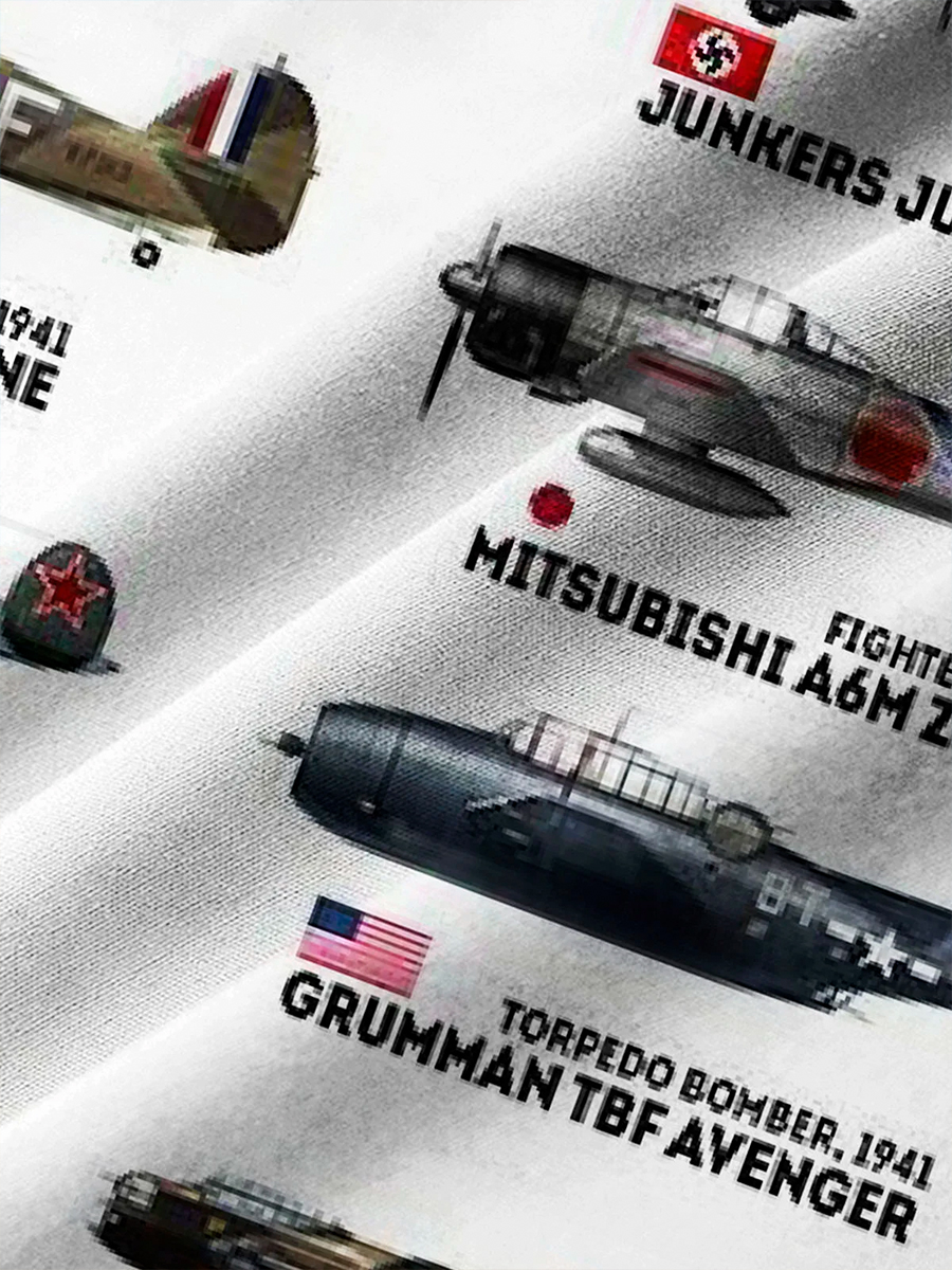 Men's Shirt Aircraft In War Print Vacation Oversized Short Sleeve Shirt