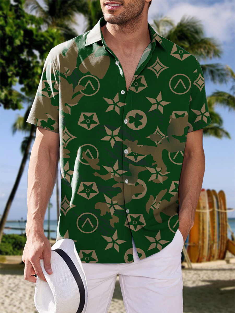 Men's Shirt Hawaiian Floral Pattern Vacation Oversized Short Sleeve Shirt