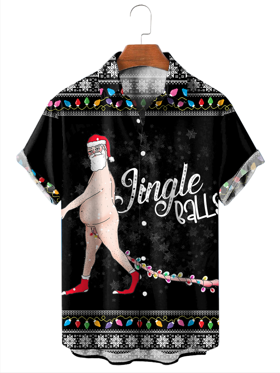 Ugly Christmas Dirty Christmas Jingle Balls Print Shirt