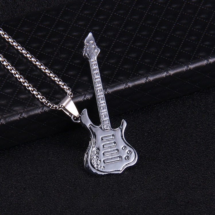 Rock Personality Hip Hop Guitar Pendant Necklace