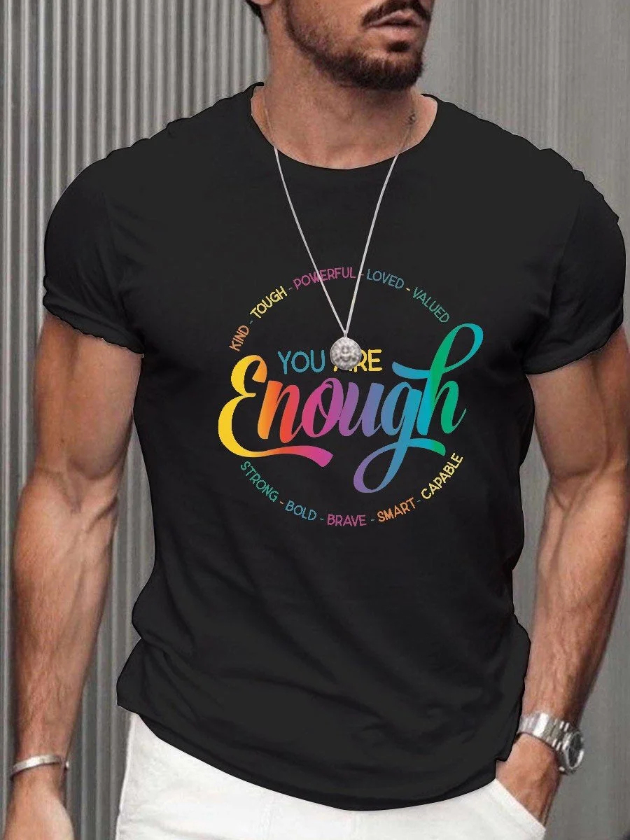 Men's Pride Rainbow You Are Enough T-Shirt