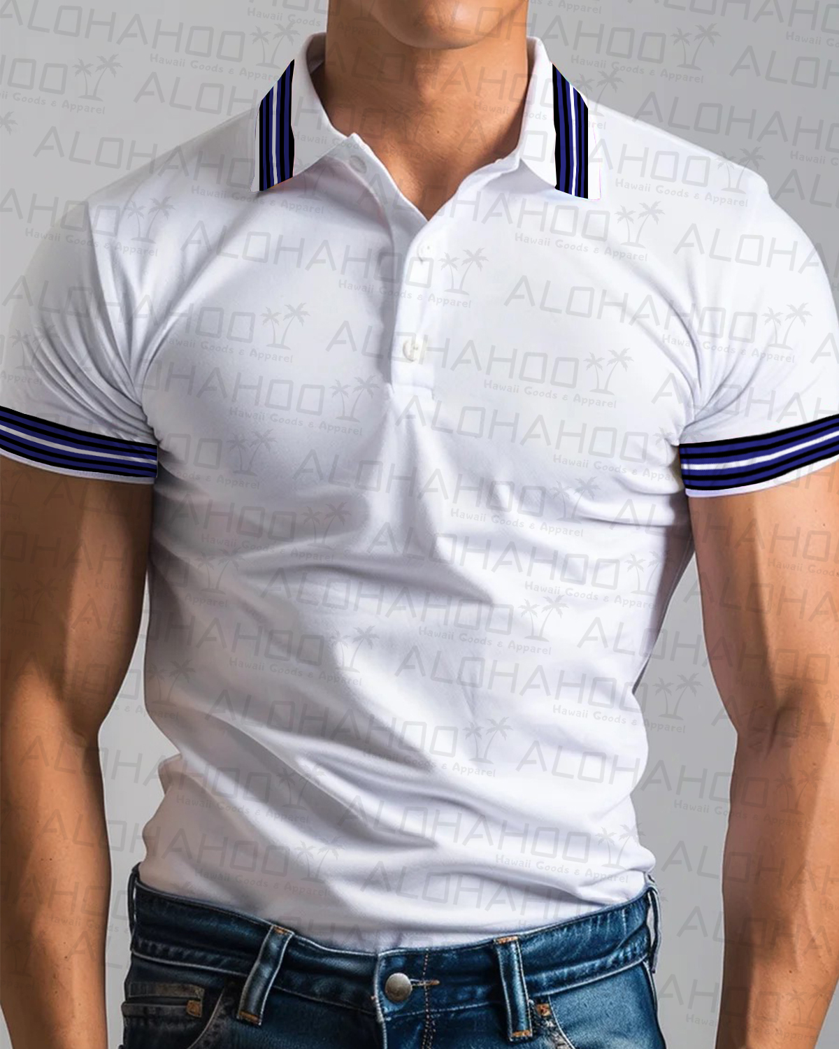 Men's Rainbow Stripe White Pride Polo Shirt