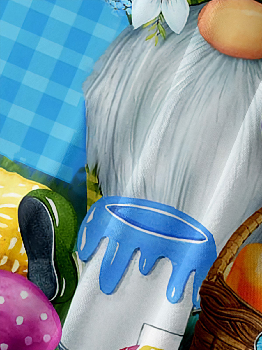 Easter Egg Chest Pocket Short Sleeve Casual Shirt