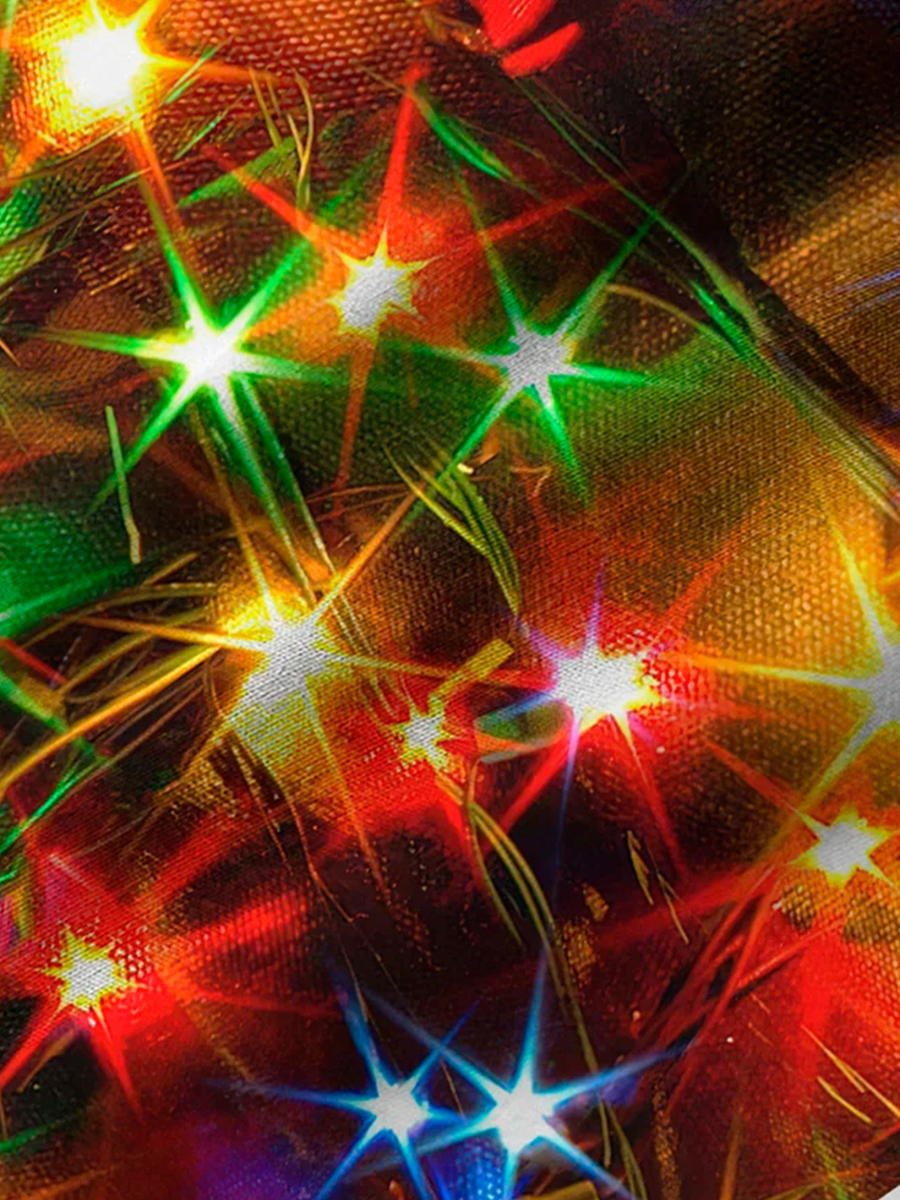 Men's Shirts Stretch Plus Size Christmas Lights Costume Button-Down Shirts