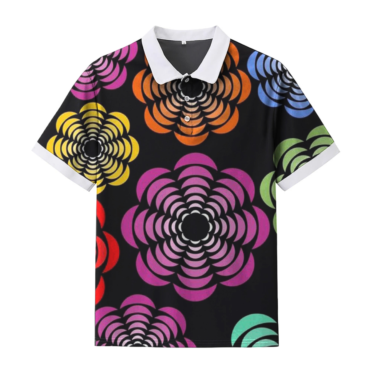 Men's Polo Shirt Floral Short Sleeve Golf Shirt