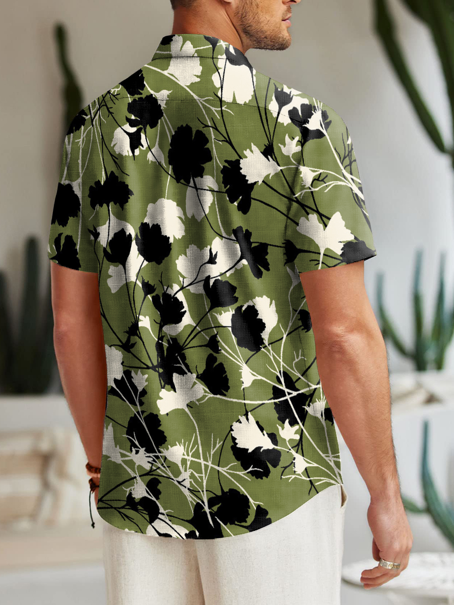 Men's Floral Short Sleeve Casual Shirt