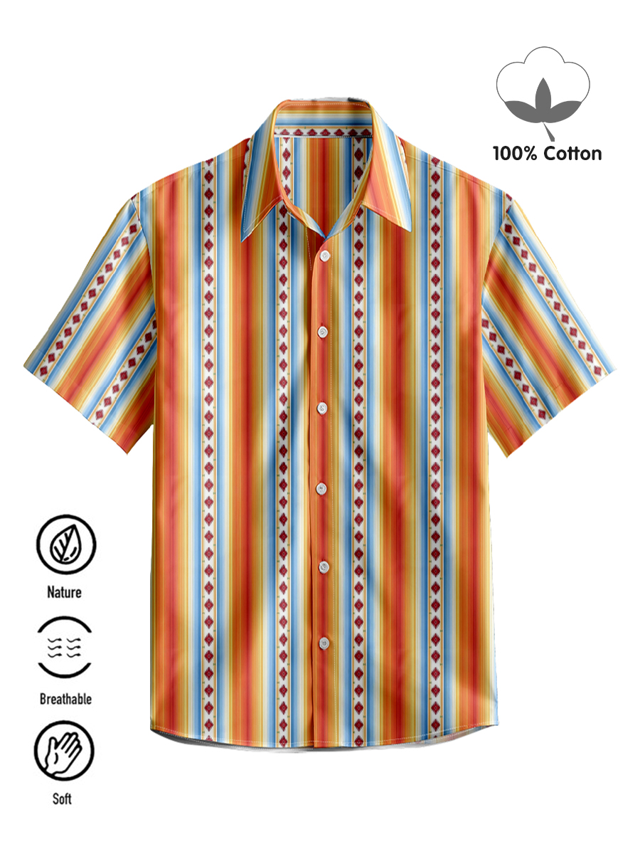 Vintage Gradient Stripes - 100% Cotton Shirt