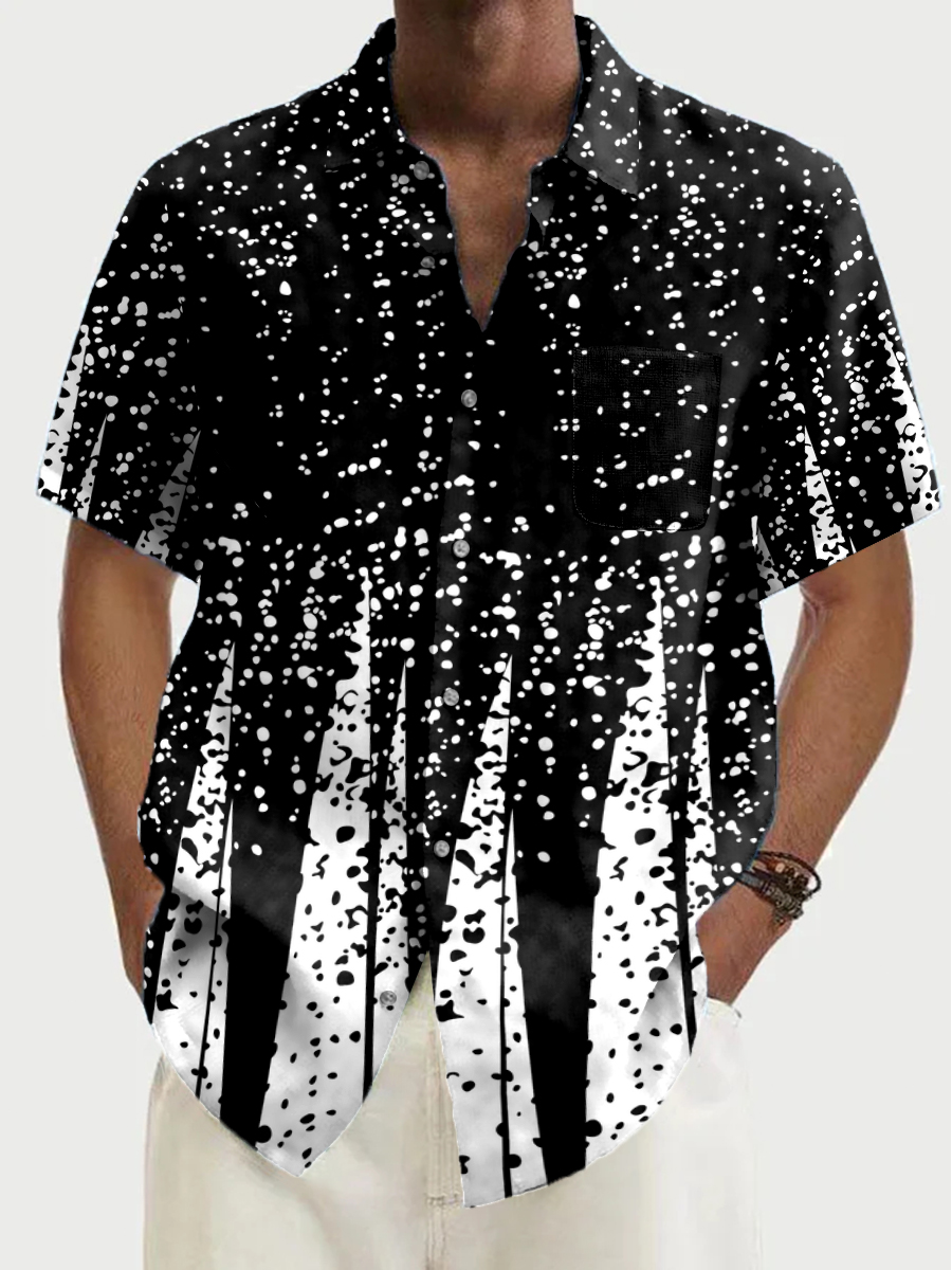 Men's Shirt Dots Art Pattern Vacation Oversized Short Sleeve Shirt