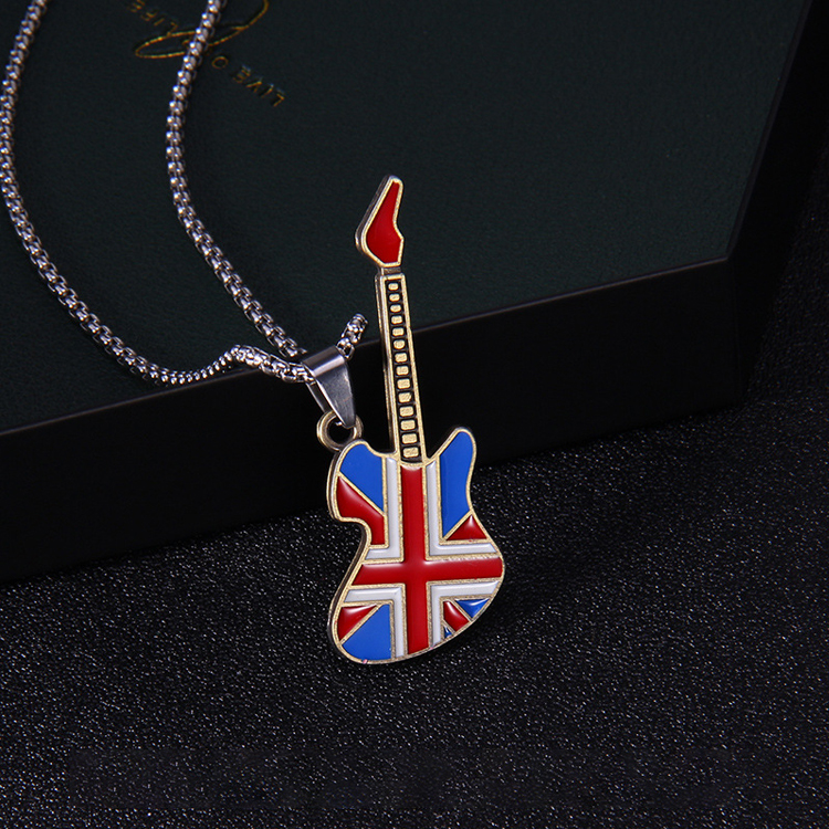 Rock Personality Hip Hop Guitar Pendant Necklace
