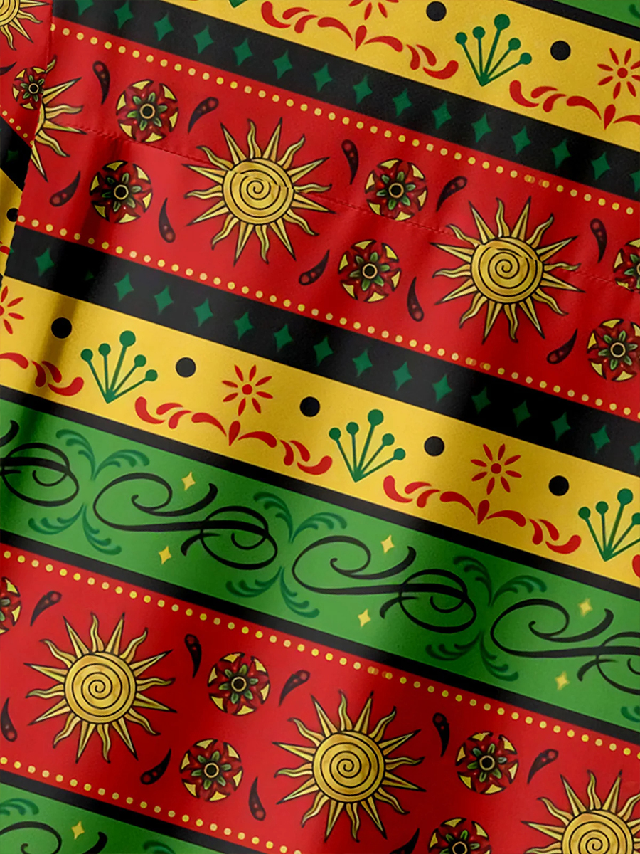 Dinosaur Cinco De Mayo Chest Pocket Short Sleeve Shirt