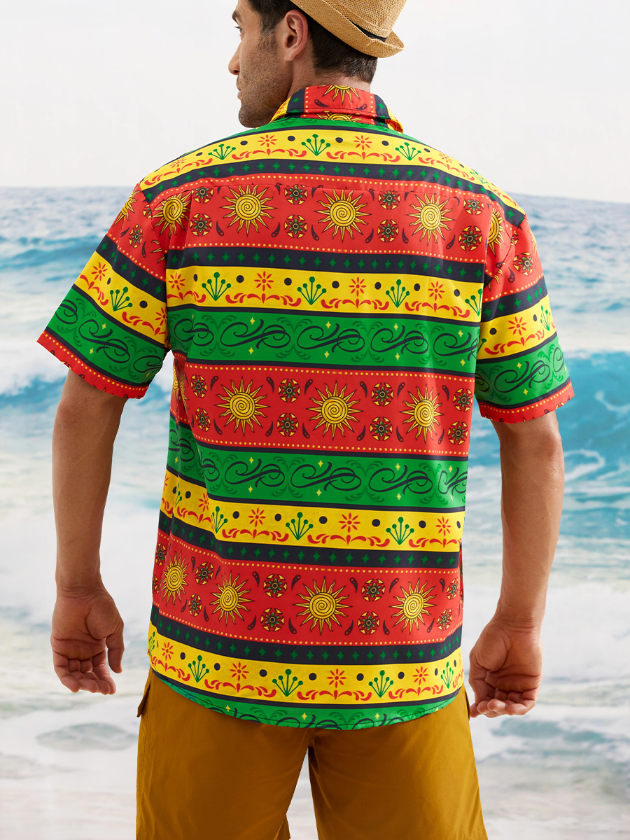 Dinosaur Cinco De Mayo Chest Pocket Short Sleeve Shirt