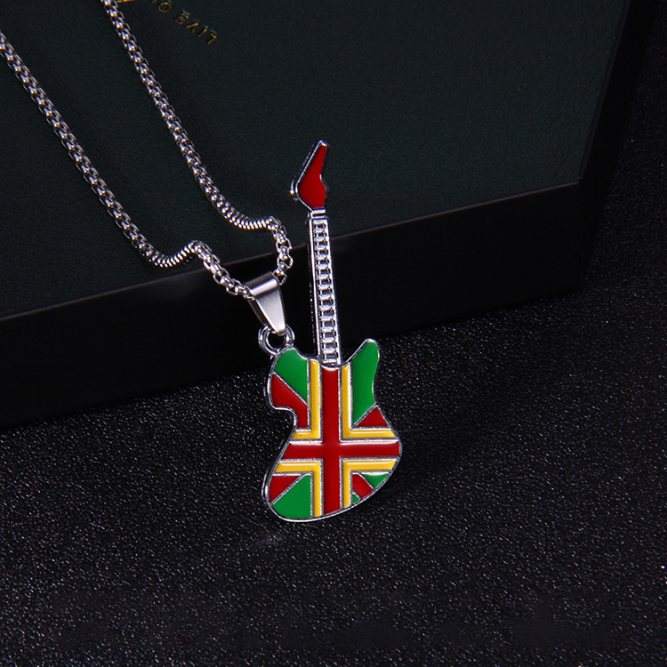 Rock Personality Hip Hop Guitar Pendant Necklace
