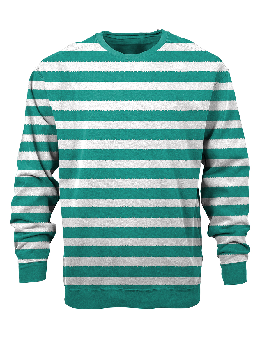 Men's Sweatshirt Black And White Stripes Casual Sweatshirt