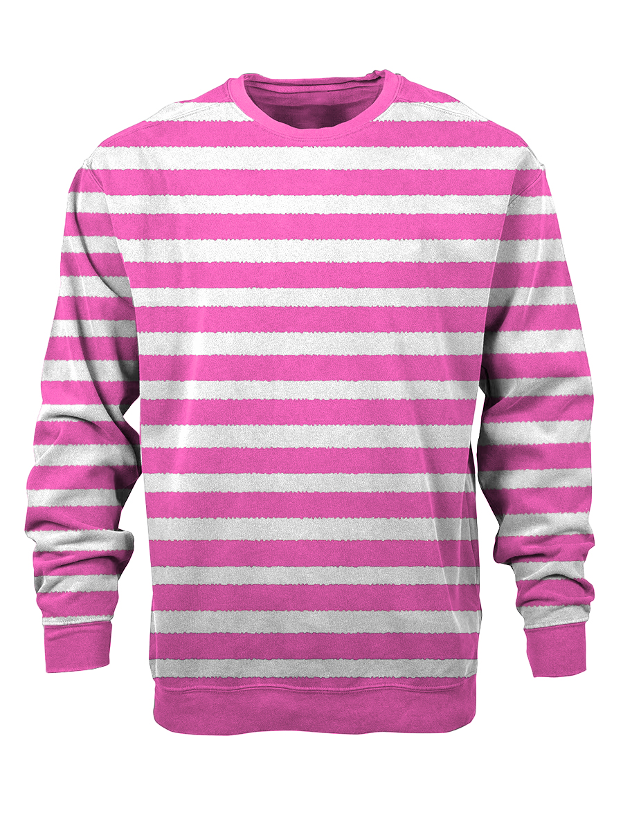 Men's Sweatshirt Black And White Stripes Casual Sweatshirt
