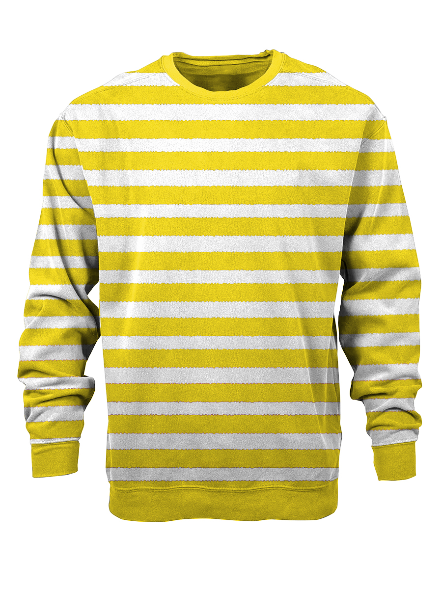 Men's Sweatshirt Black And White Stripes Casual Sweatshirt