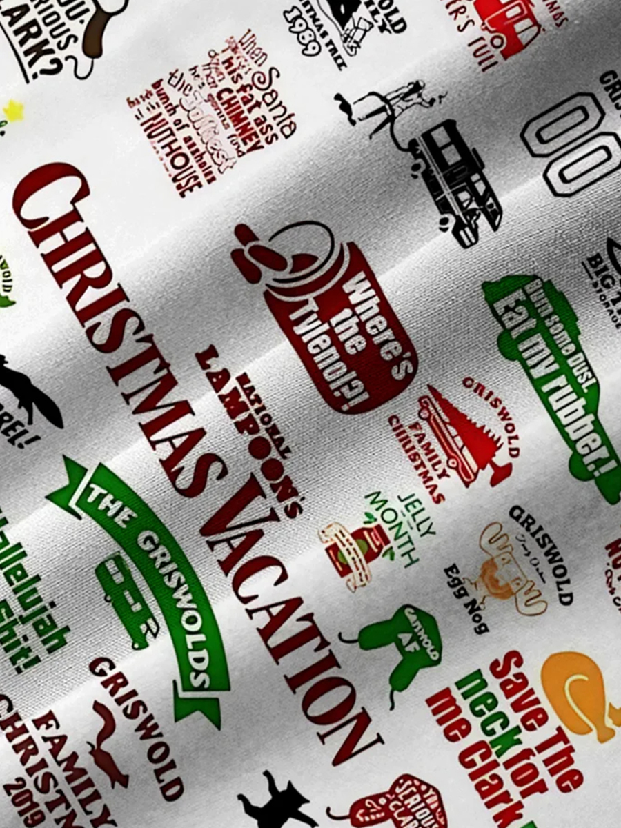 Men's Christmas Vacation Short Sleeve Shirts Vintage Xmas Holiday