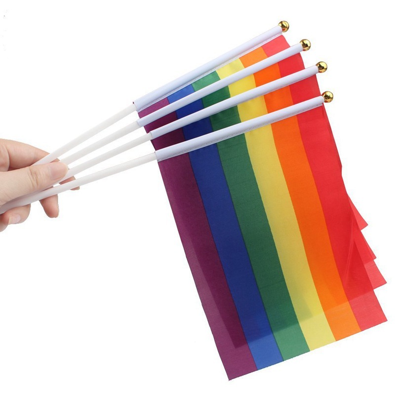 14*21cm Hand Waving Rainbow FLAG