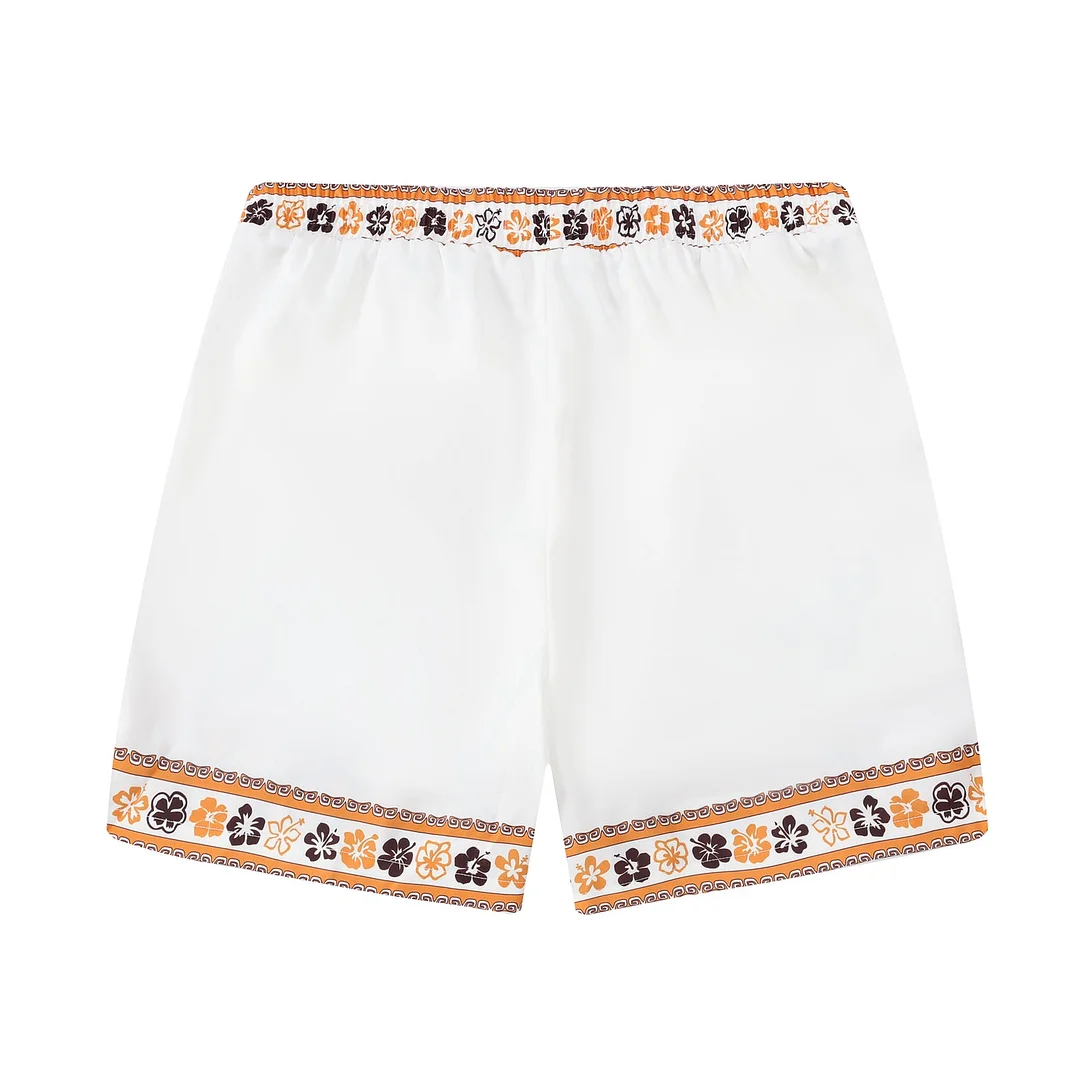 Tiki Party Holiday Hibiscus Pattern Shirt Shorts Walking Sets