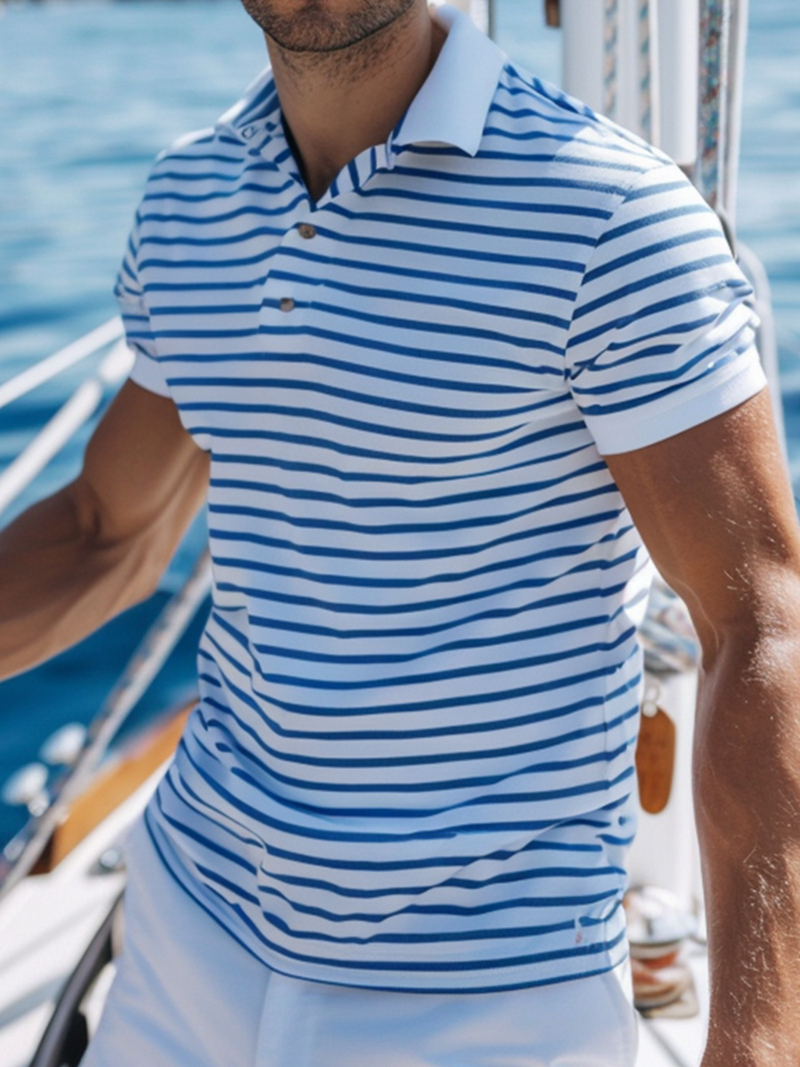 Men's Stripe Polo Shirt