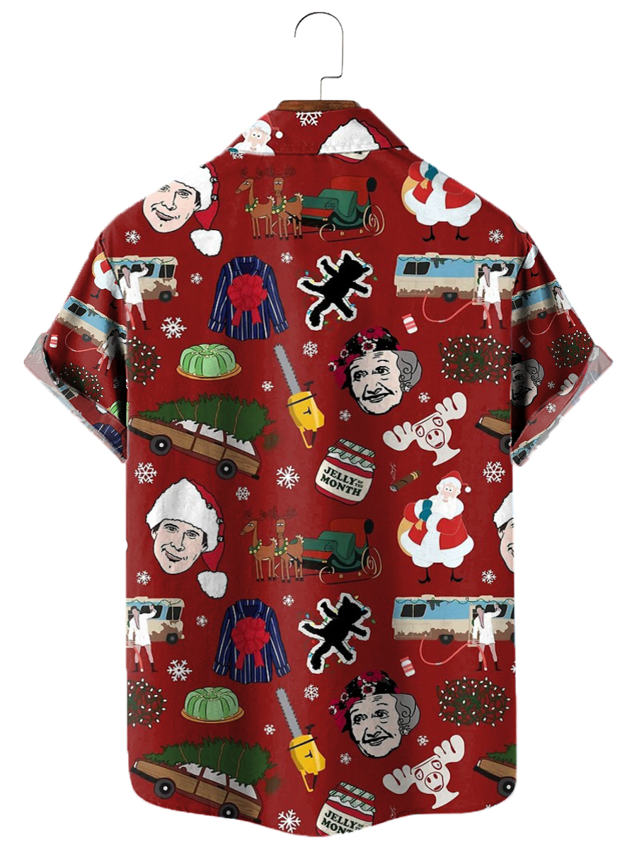 Vintage Xmas Holiday Christmas Vacation Short Sleeve Shirts