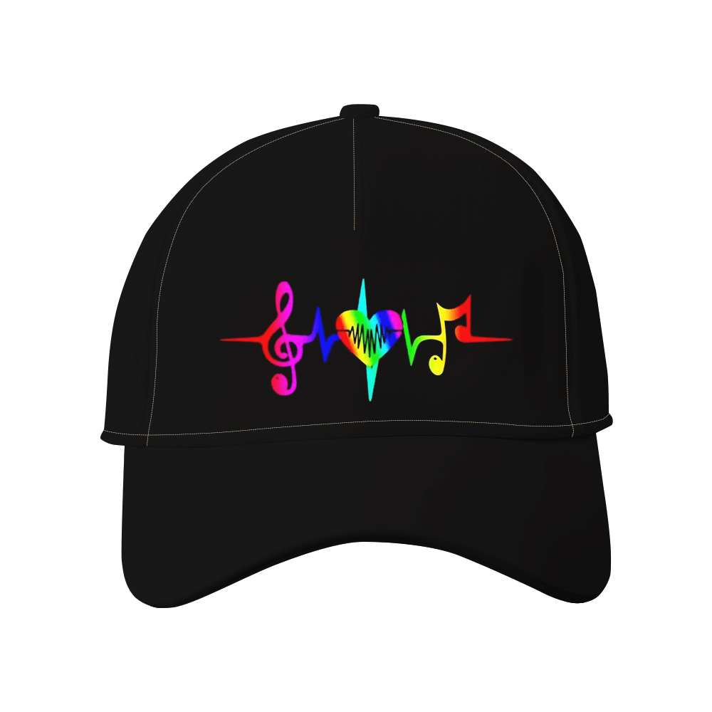 LGBT Pride Heartbeat Art Printed Cap