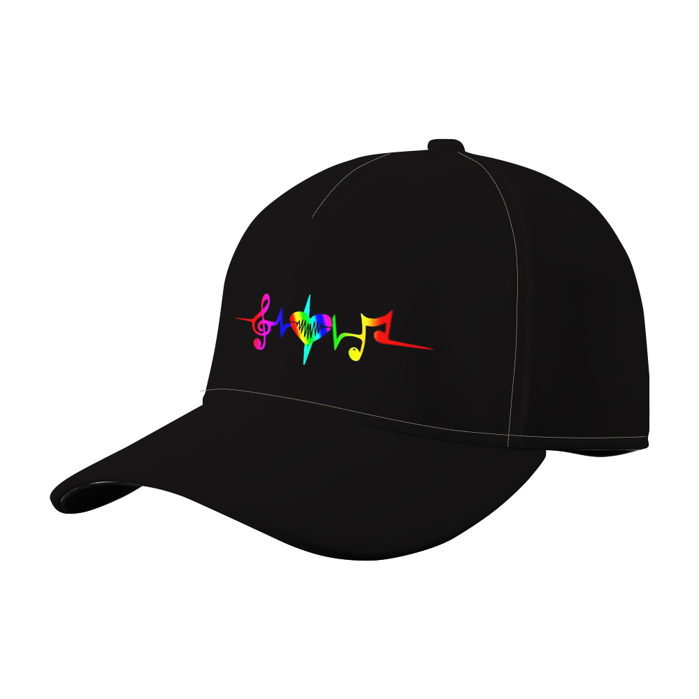 LGBT Pride Heartbeat Art Printed Cap