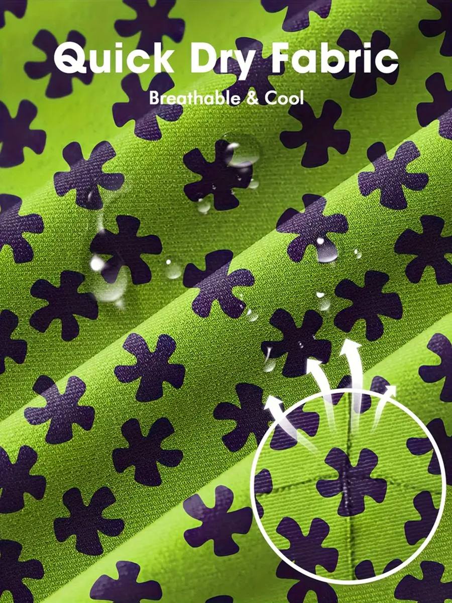 Men's Art Cartoon Print Casual Beach Bottoms Shorts