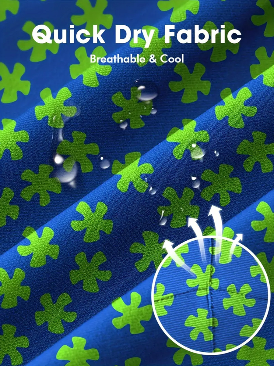 Men's Art Cartoon Print Casual Beach Bottoms Shorts