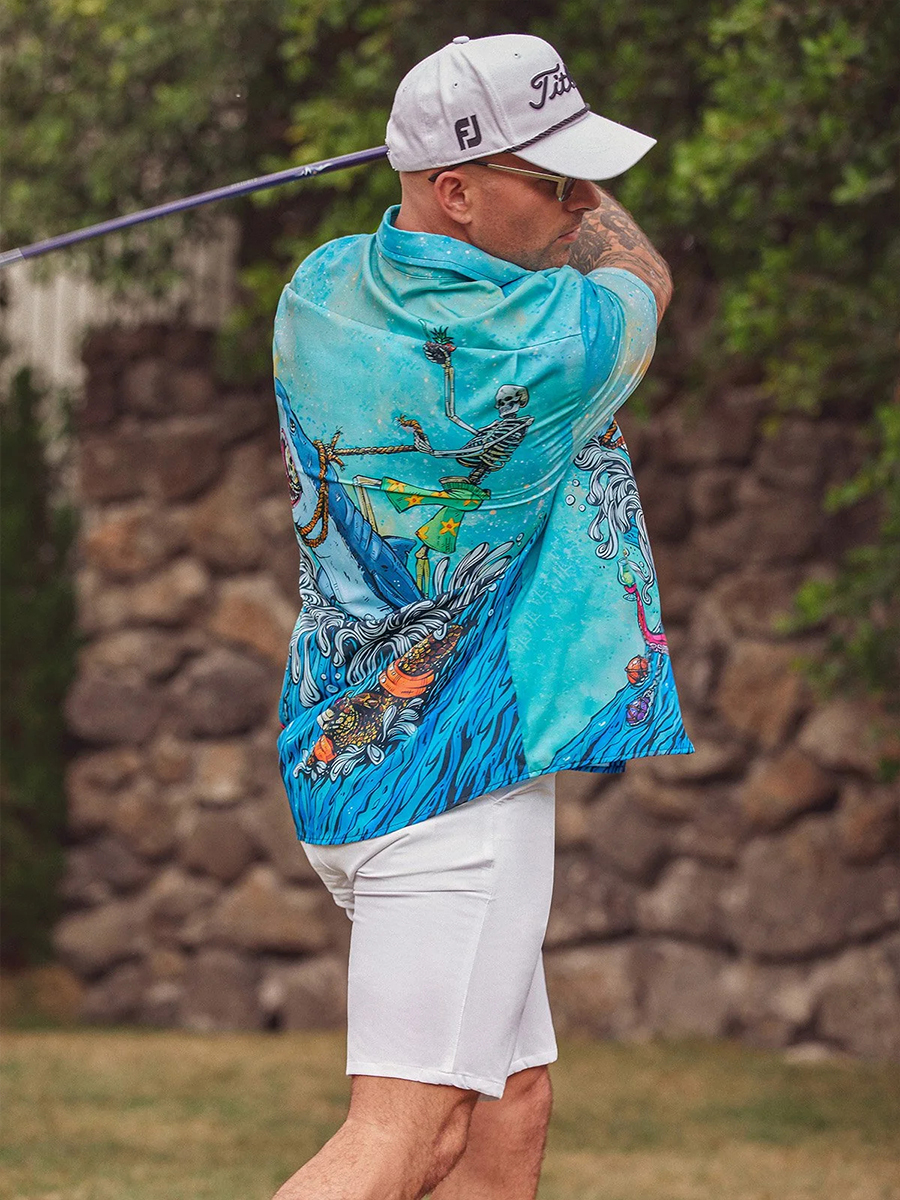 The Great Wave off Kanagawa Print Hawaiian Shirt