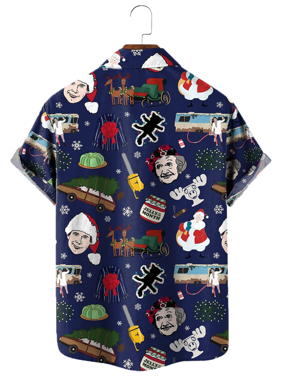 Vintage Xmas Holiday Christmas Vacation Short Sleeve Shirts