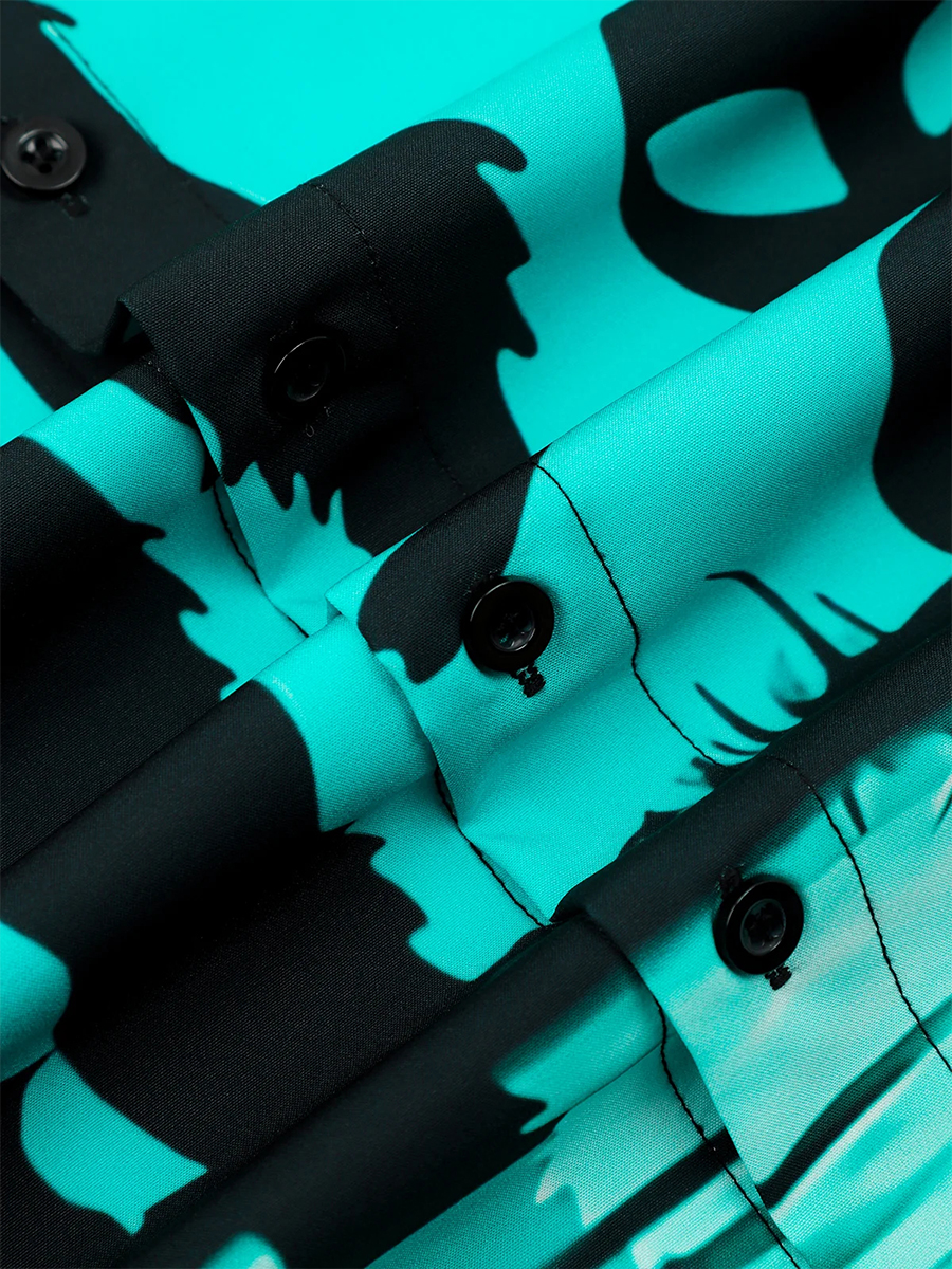 Men's Casual Shirts Bigfoot Alien Chest Pocket Short Sleeve Shirt