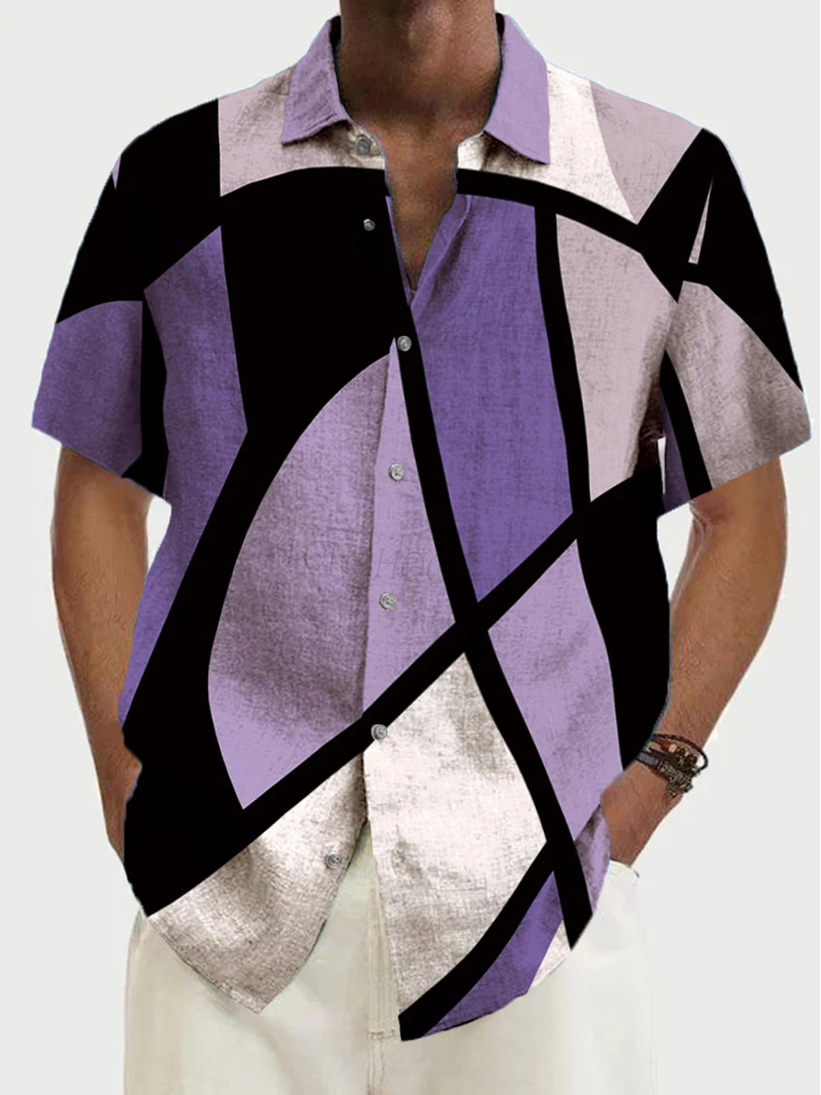Men's Prints Short-Sleeved Fashion Casual Shirt