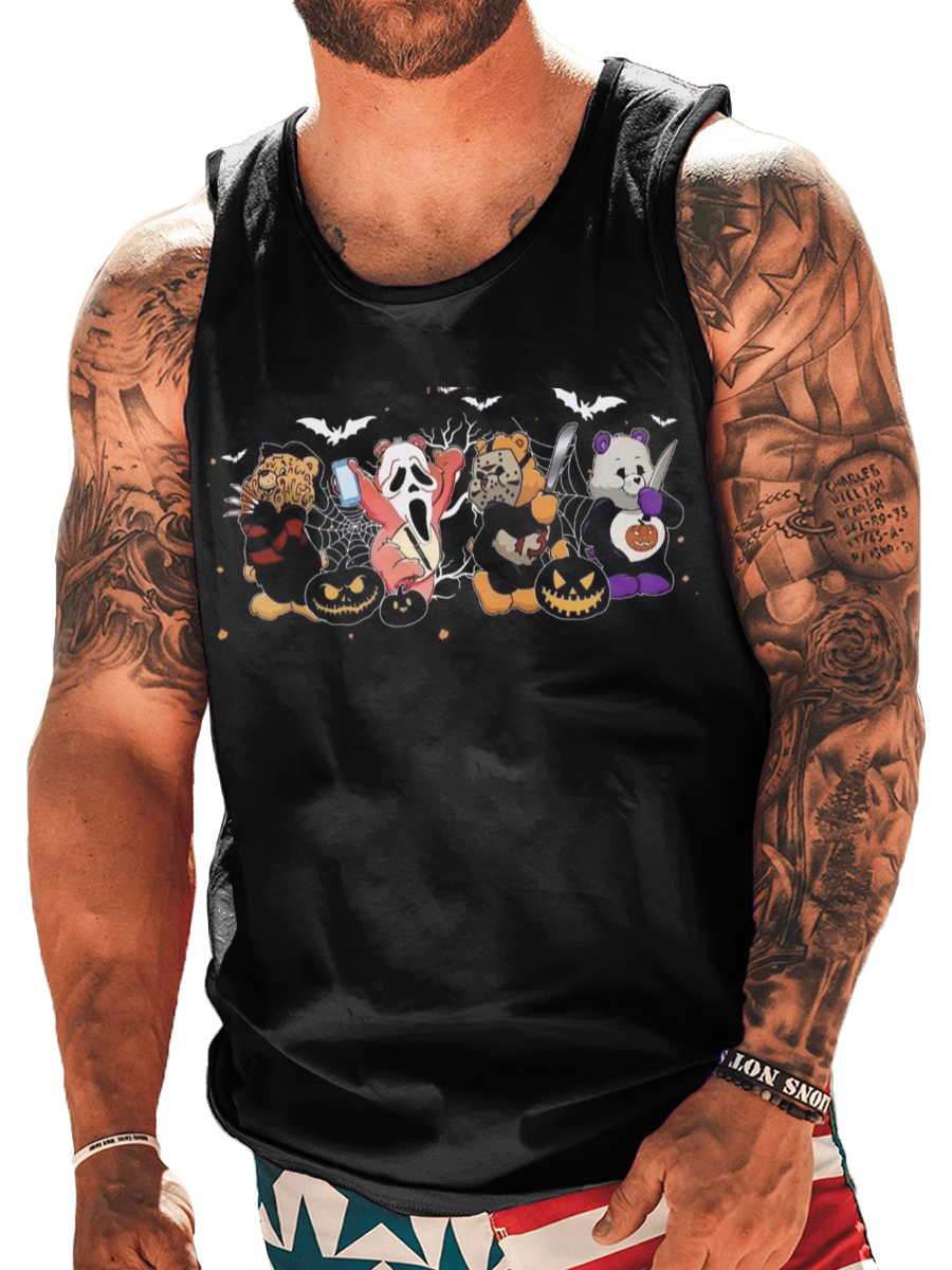 Men's Sleeveless T-shirt Muscle Scary Bears Tank Top