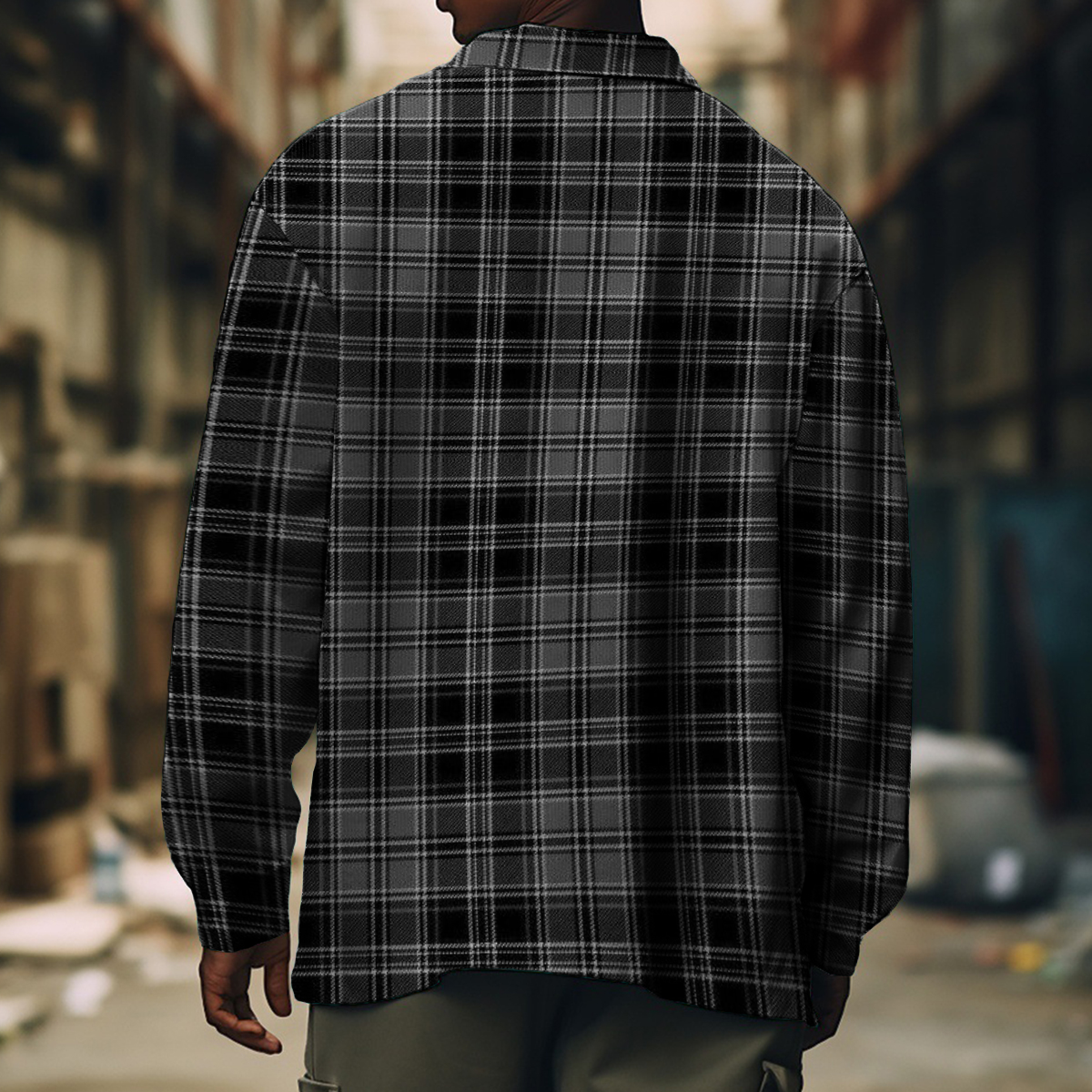 Men's Casual Jacket Vintage Plaid Pattern Long Sleeve Pockets Shirt Jacket